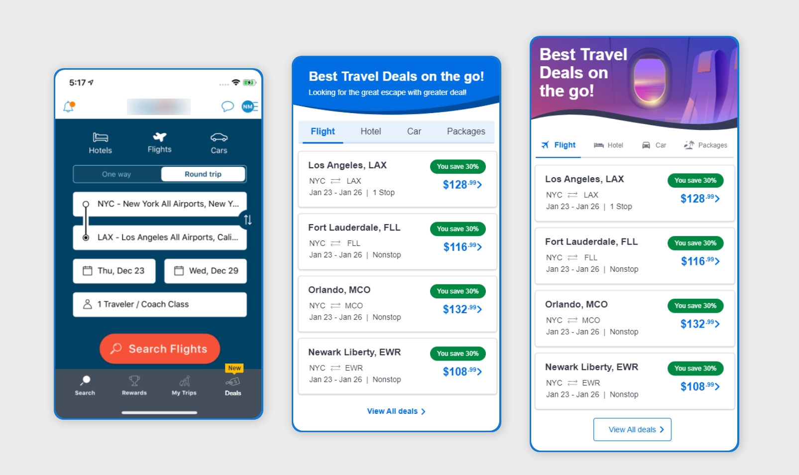 OTA Deals UI — tab entry